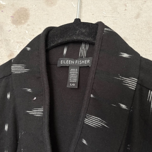 Eileen Fisher Ikat-print Mandarin-collar Short Jacket - Picture 3 of 5